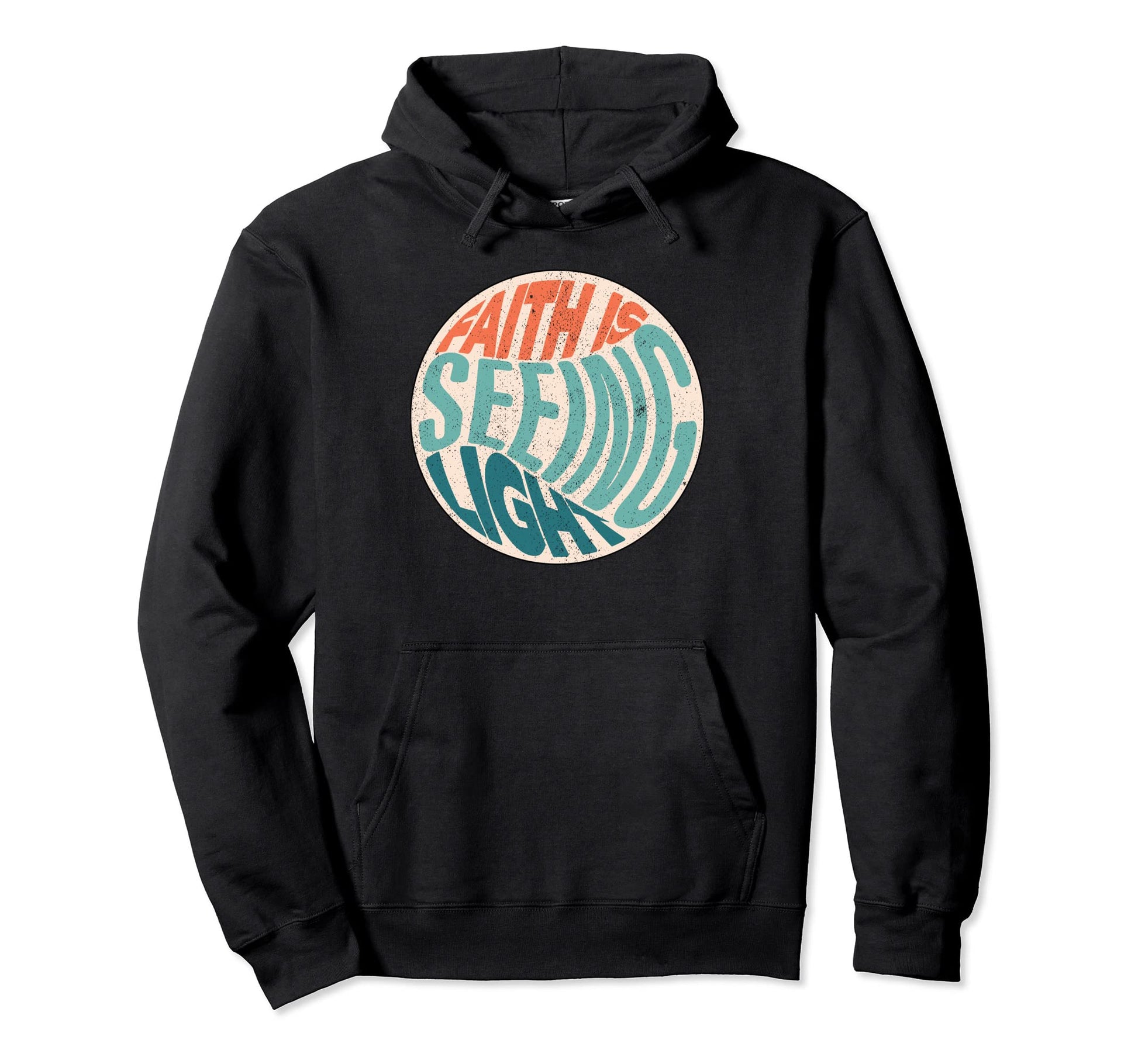 Happy Faith Boho Positive Religious Hoodie - Minimalist Print Unisex - T-Shirt, Sweatshirt, Hoodie
