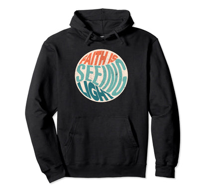 Happy Faith Boho Positive Religious Hoodie - Minimalist Print Unisex - T-Shirt, Sweatshirt, Hoodie