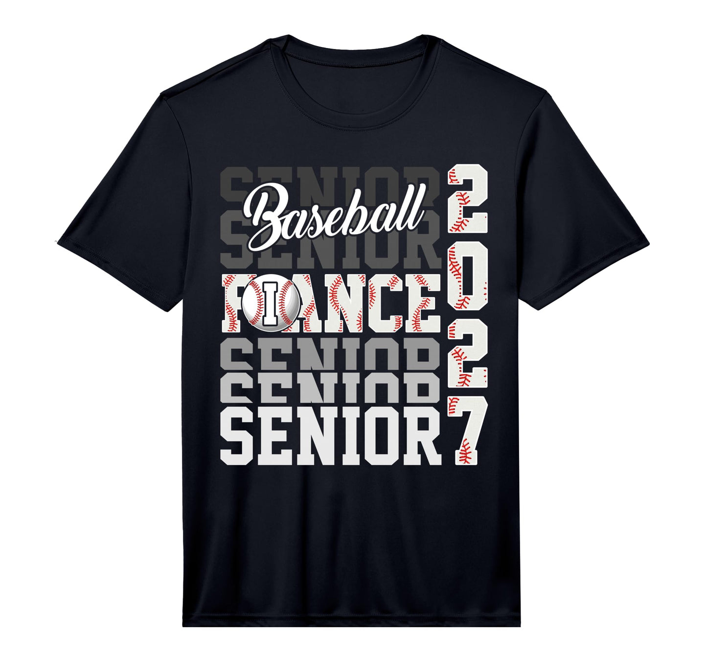 Senior 2027 Baseball Fiance Proud T-Shirt - Trendy Graphic for Adults - T-Shirt, Sweatshirt, Hoodie