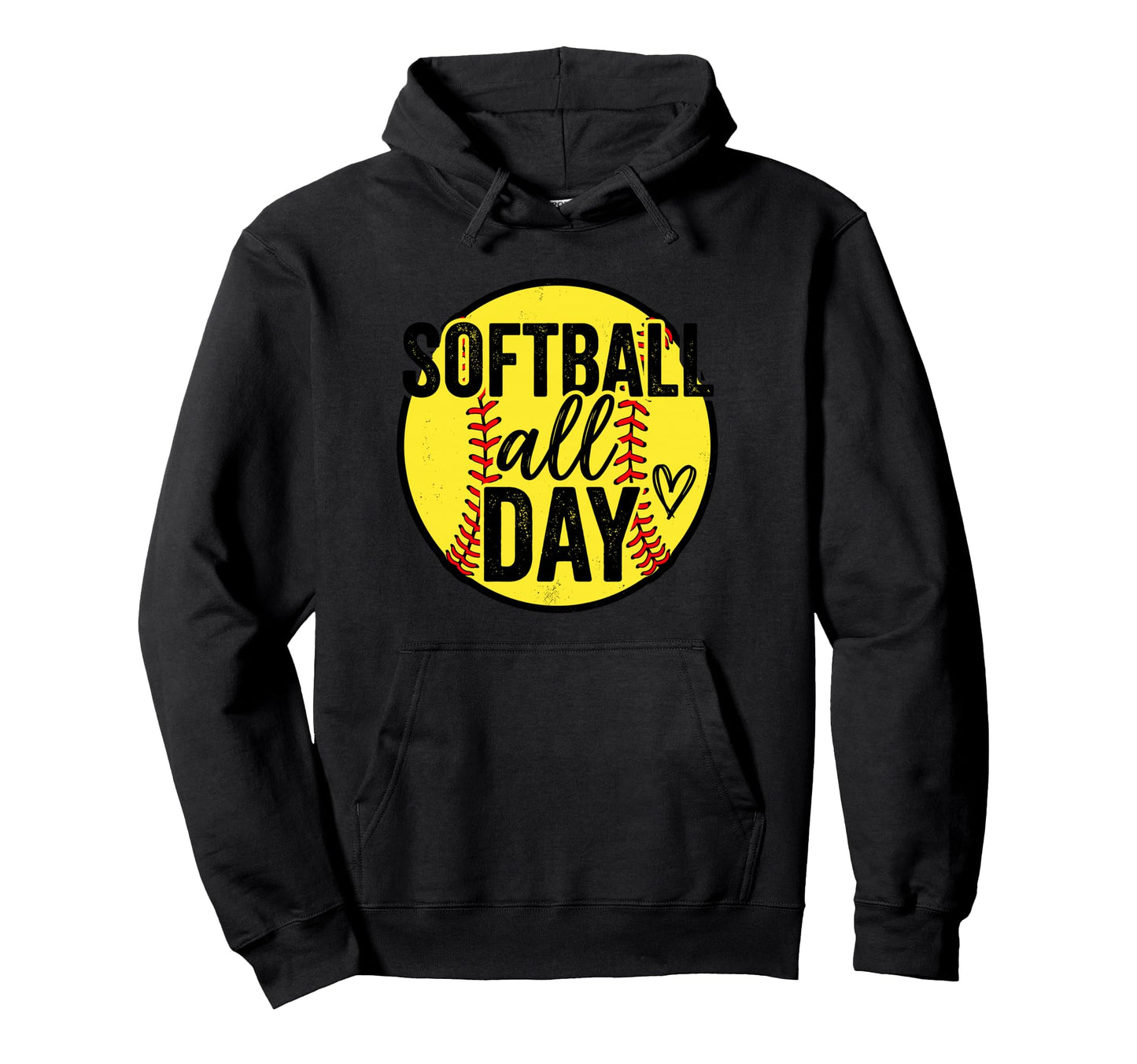 Softball All Day Mom Grandma Hoodie - Fun Novelty Design for Adults - T-Shirt, Sweatshirt, Hoodie