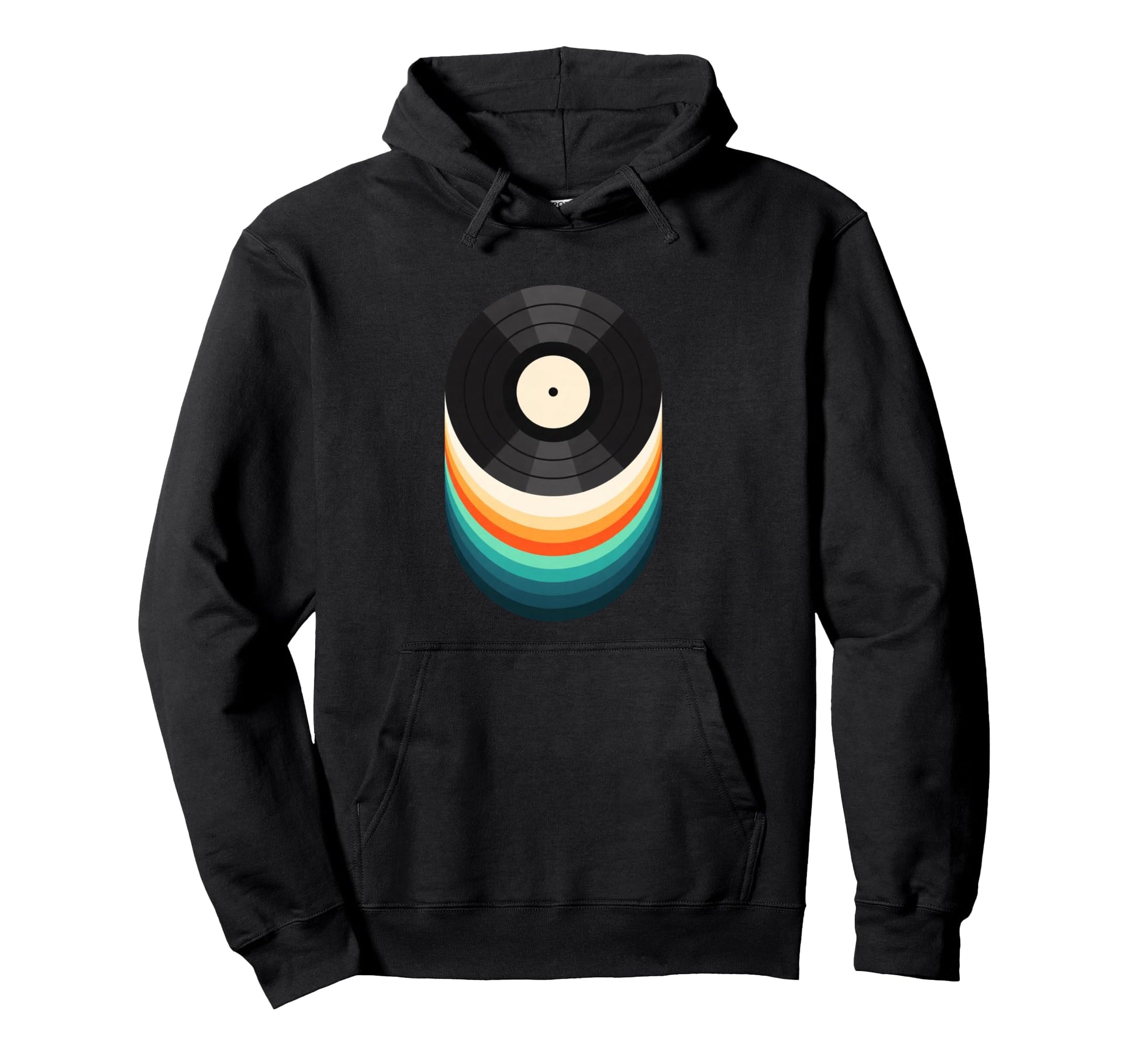 Vinyl Record Rainbow Flow Art Music Hoodie - Novelty Apparel Men Women - T-Shirt, Sweatshirt, Hoodie