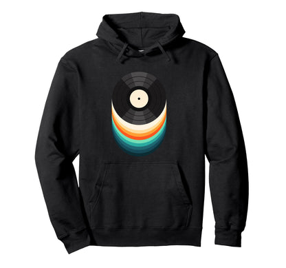 Vinyl Record Rainbow Flow Art Music Hoodie - Novelty Apparel Men Women - T-Shirt, Sweatshirt, Hoodie