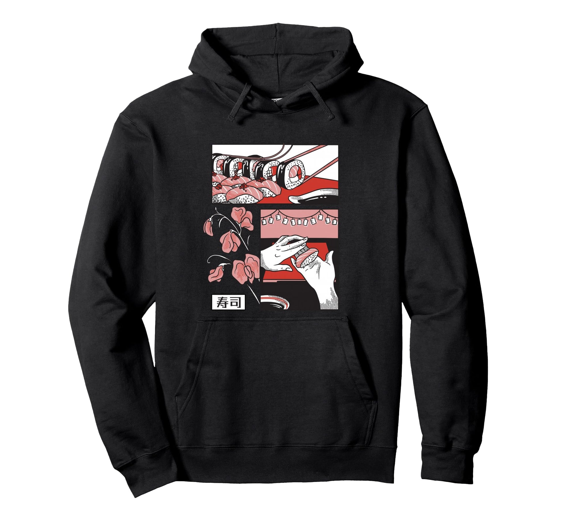 Lofi Vaporwave Sushi Aesthetic Japan Hoodie - Custom Art Print Men Women - T-Shirt, Sweatshirt, Hoodie