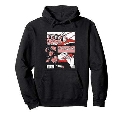 Lofi Vaporwave Sushi Aesthetic Japan Hoodie - Custom Art Print Men Women - T-Shirt, Sweatshirt, Hoodie