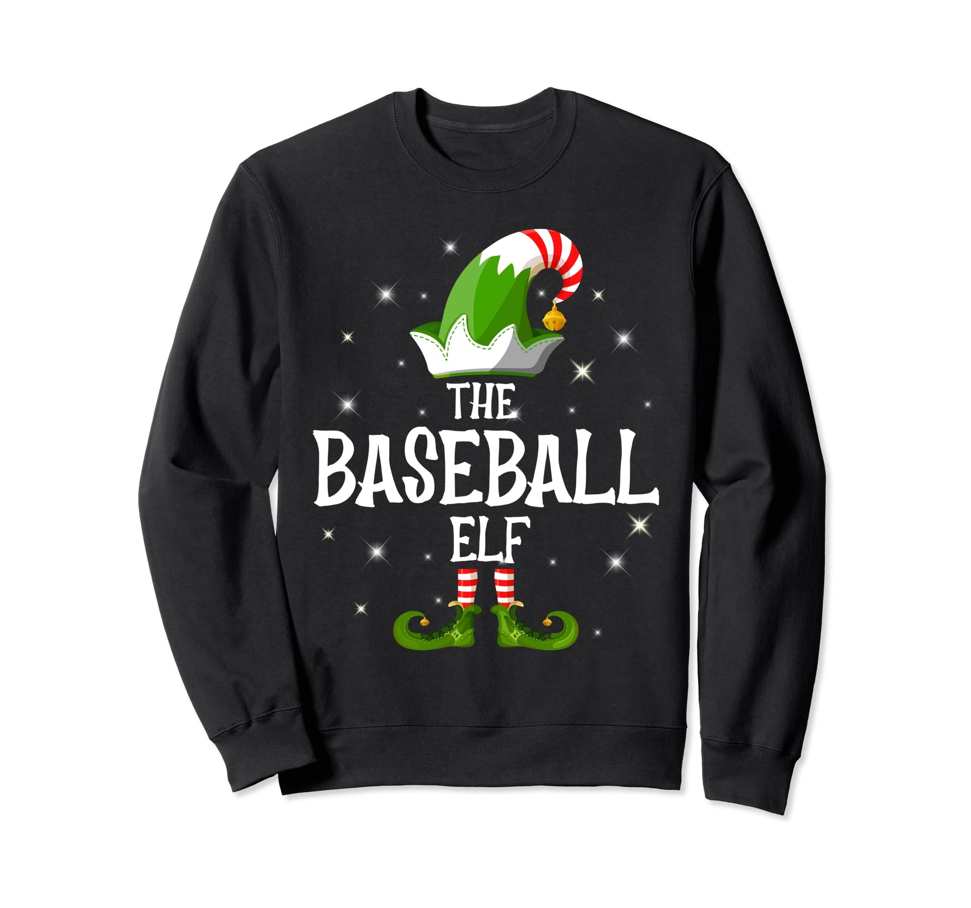 Baseball Elf Family Matching Group Sweatshirt - Graphic Print Unisex - T-Shirt, Sweatshirt, Hoodie