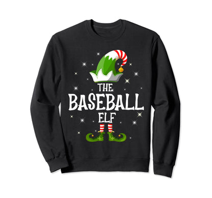 Baseball Elf Family Matching Group Sweatshirt - Graphic Print Unisex - T-Shirt, Sweatshirt, Hoodie