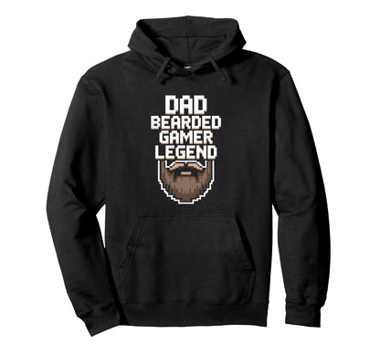 Funny Gamer Bearded Dad Gaming Dad Beard Hoodie - Trendy Graphic Men Women - T-Shirt, Sweatshirt, Hoodie