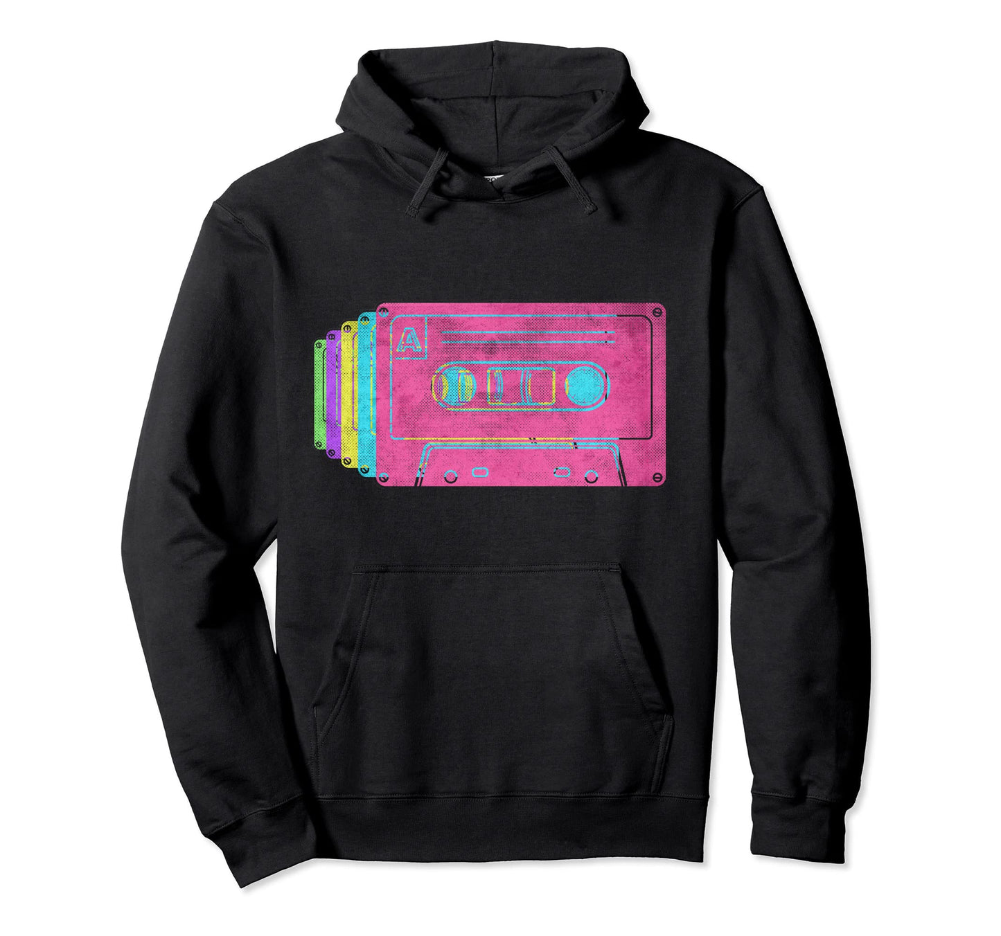 Casette Tape 80S Colors 1980S Hoodie - Minimalist Print for Adults - T-Shirt, Sweatshirt, Hoodie