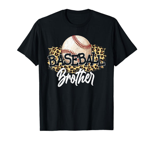 Baseball Brother Leopard Baseball Lover T-Shirt - Graphic Print Men Women - T-Shirt, Sweatshirt, Hoodie
