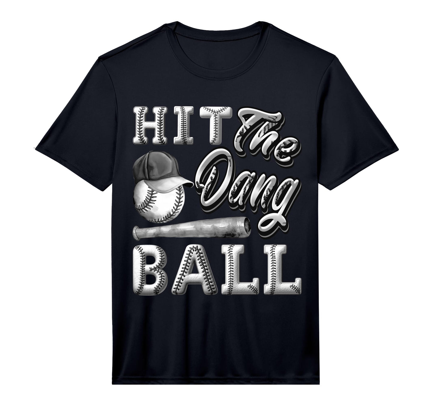 Mens Funny Baseball Hit Dang Ball T-Shirt - Custom Art Print Men Women - T-Shirt, Sweatshirt, Hoodie
