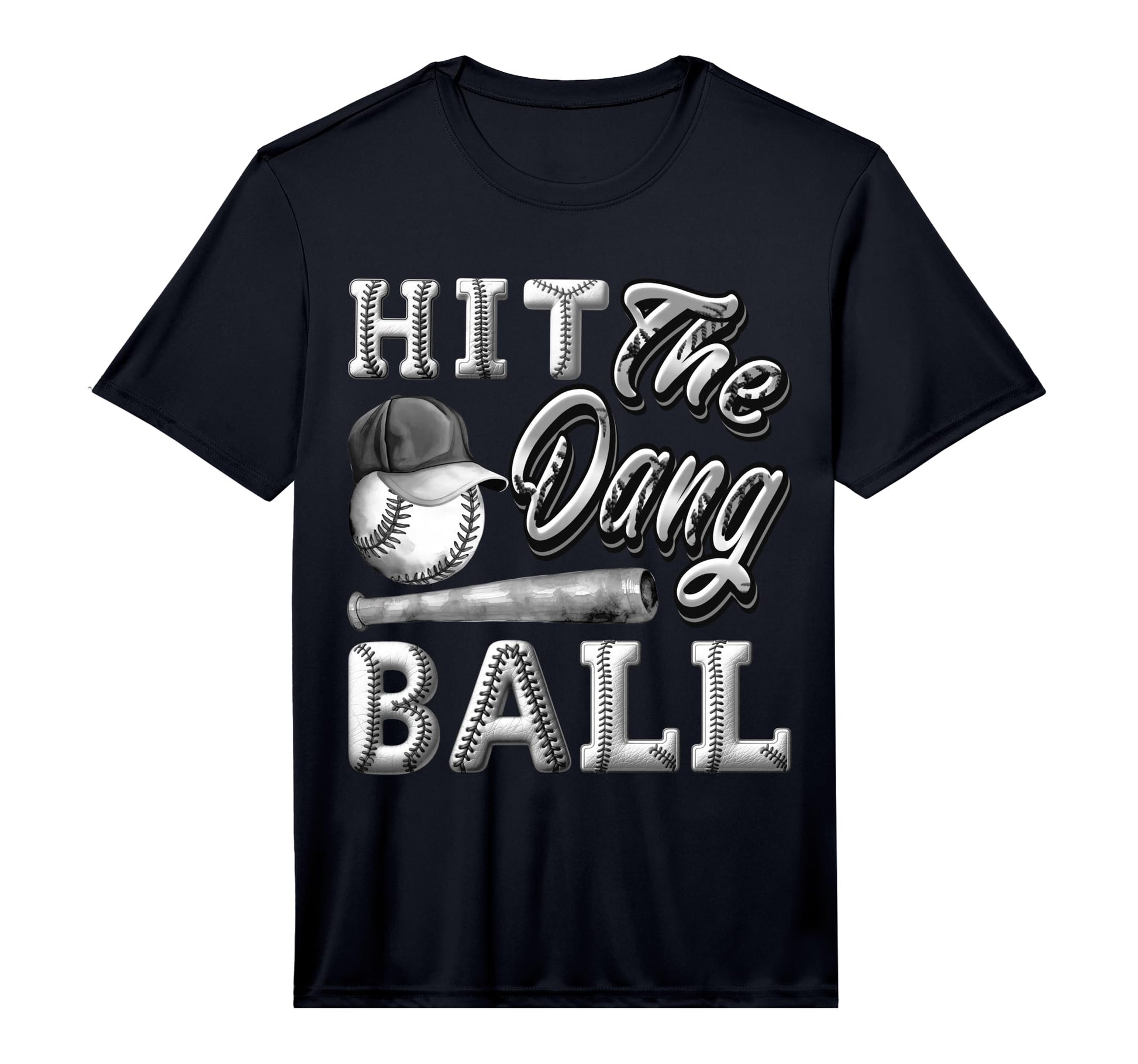 Mens Funny Baseball Hit Dang Ball T-Shirt - Custom Art Print Men Women - T-Shirt, Sweatshirt, Hoodie