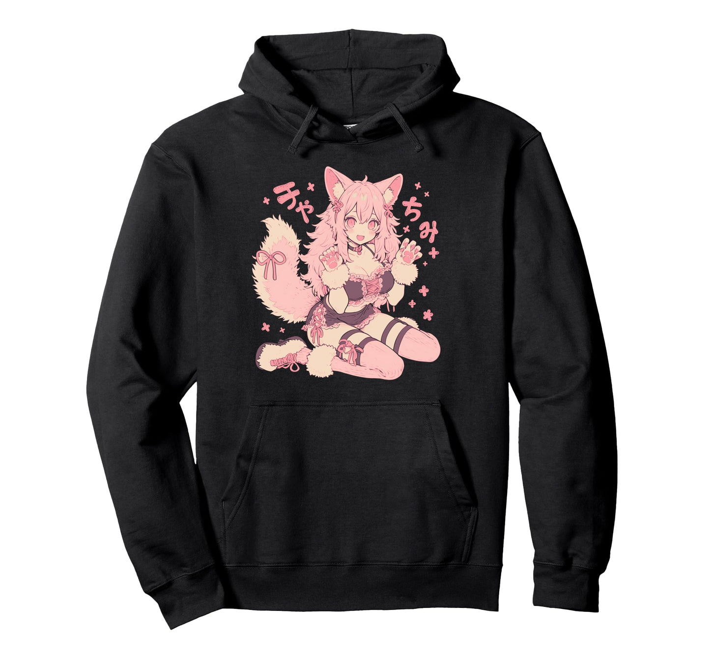 Goth Grunge Demon Anime Furry Wolf Hoodie - Novelty Apparel for Adults - T-Shirt, Sweatshirt, Hoodie