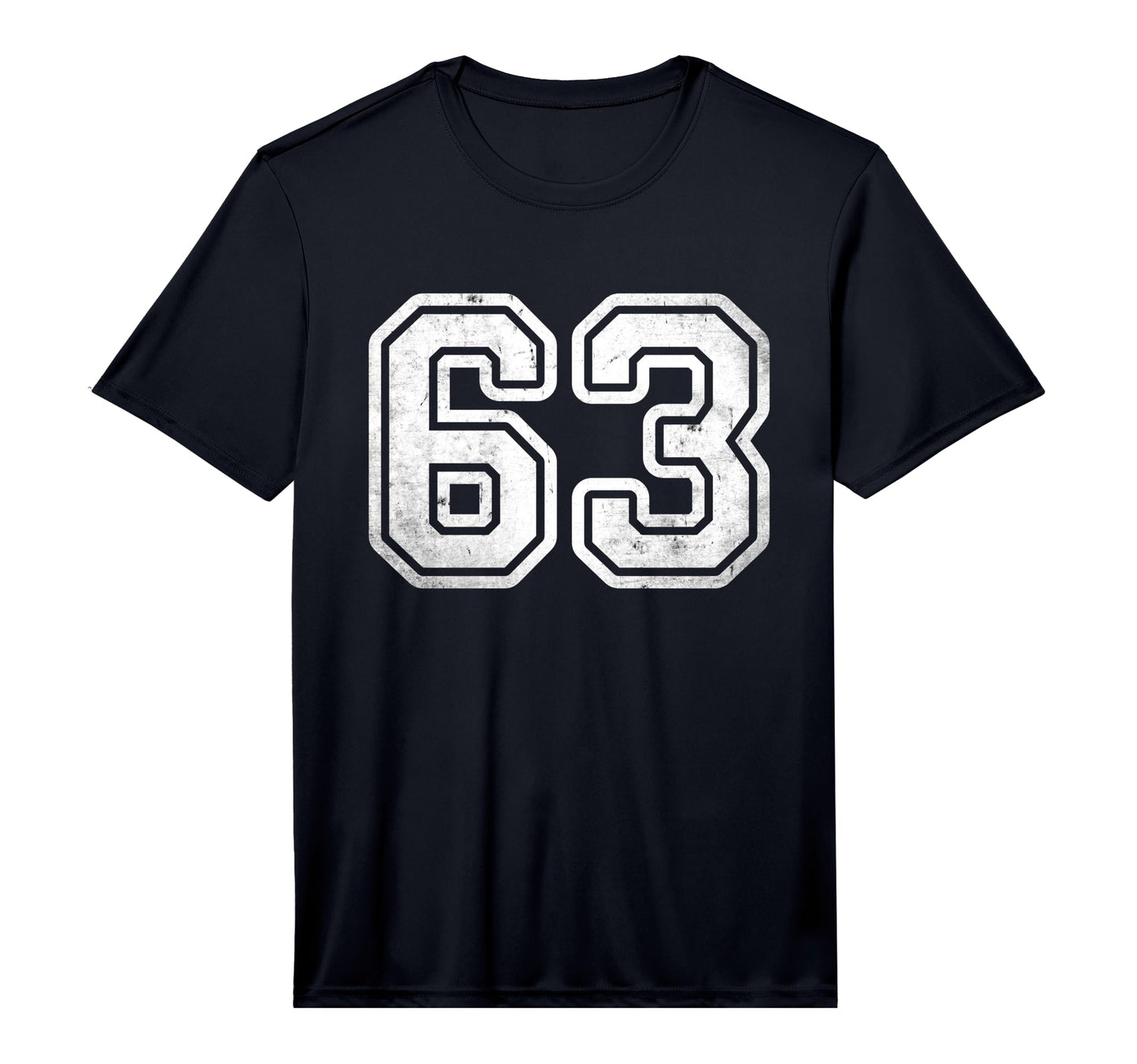 Distressed Number 63 White T-Shirt - Casual Everyday Wear for Adults - T-Shirt, Sweatshirt, Hoodie