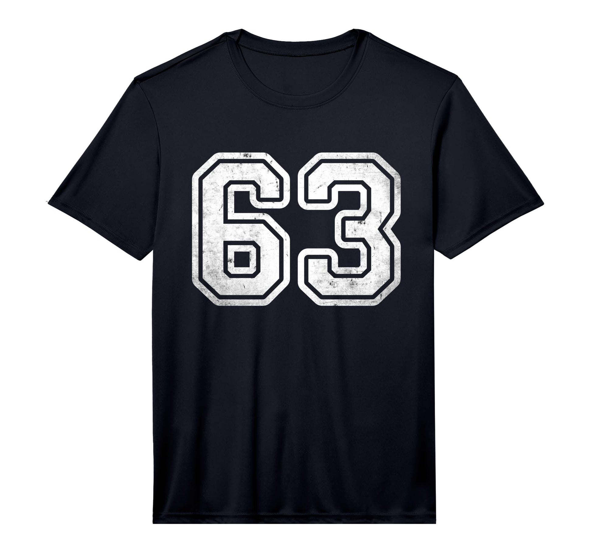 Distressed Number 63 White T-Shirt - Casual Everyday Wear for Adults - T-Shirt, Sweatshirt, Hoodie