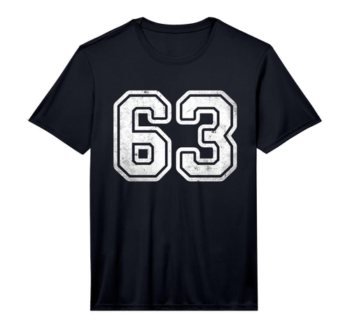 Distressed Number 63 White T-Shirt - Casual Everyday Wear for Adults - T-Shirt, Sweatshirt, Hoodie