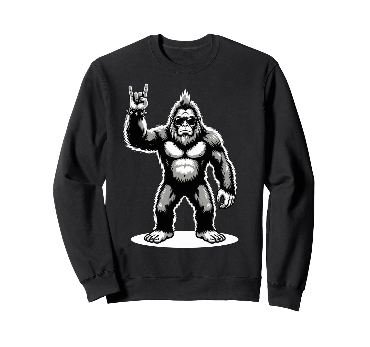 Funny Bigfoot Loving Rock And Roll Sweatshirt - Trendy Graphic Men Women - T-Shirt, Sweatshirt, Hoodie