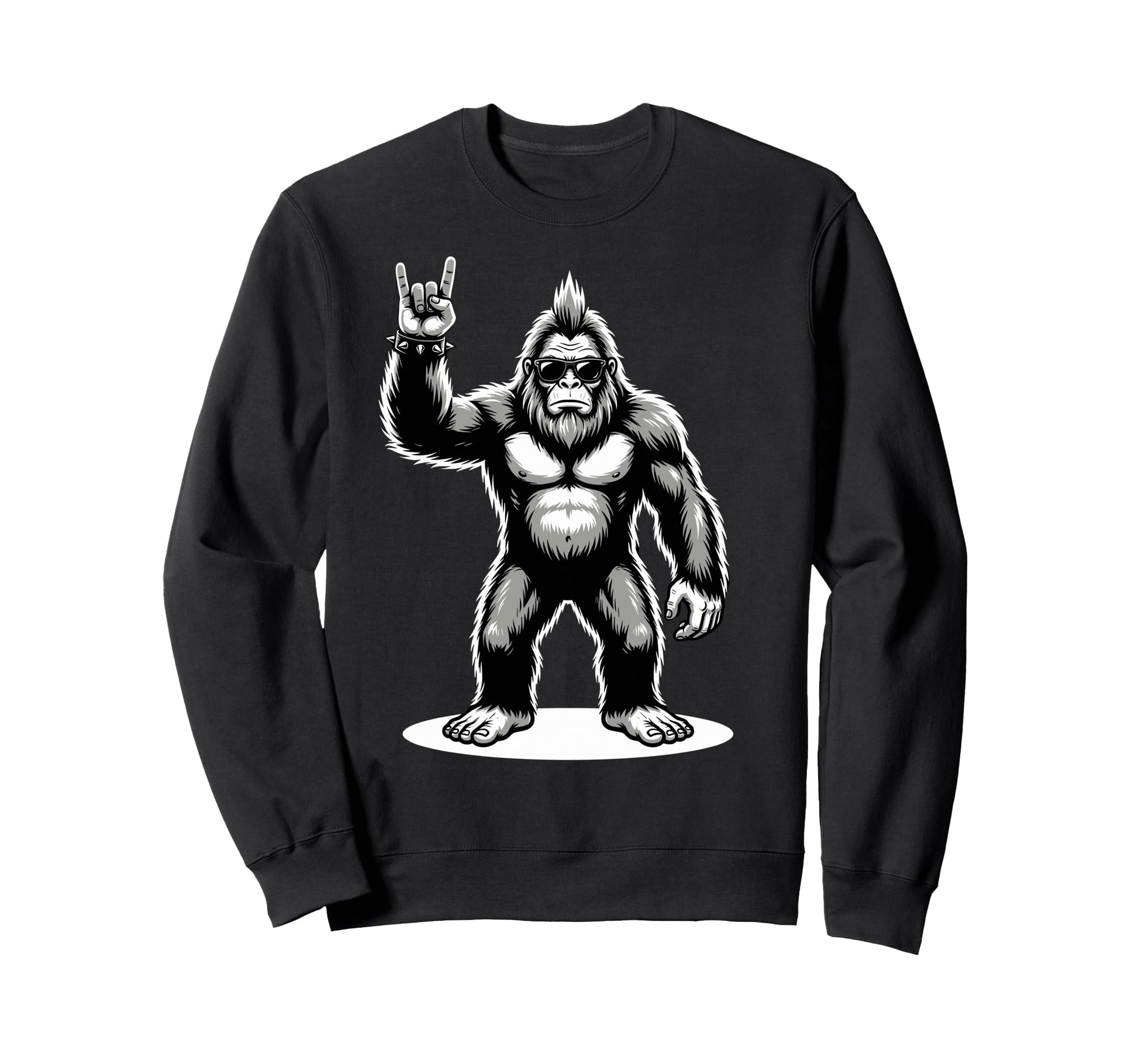 Funny Bigfoot Loving Rock And Roll Sweatshirt - Trendy Graphic Men Women - T-Shirt, Sweatshirt, Hoodie