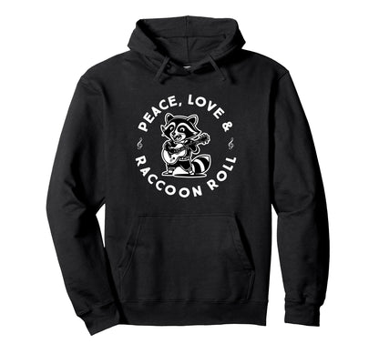Raccoon Rock And Roll Music Raccoon Playing Hoodie - Graphic Print Unisex - T-Shirt, Sweatshirt, Hoodie