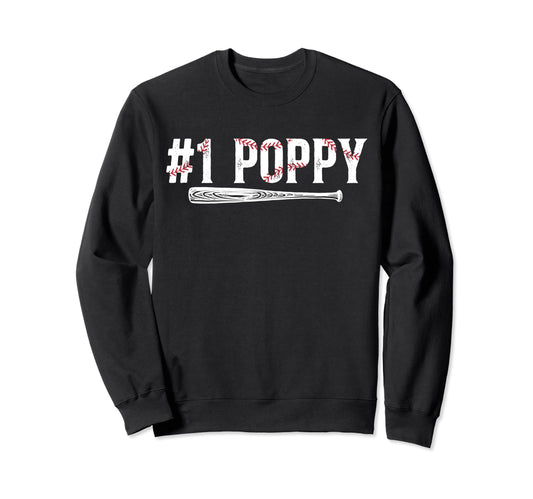 1 Poppy Baseball Poppy Baseball Player Sweatshirt - Graphic Print Unisex - T-Shirt, Sweatshirt, Hoodie