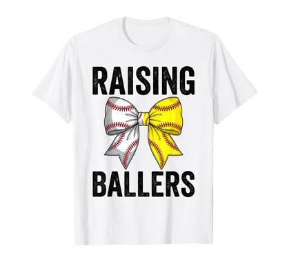 Raising Ballers Baseball And T-Shirt - Fun Novelty Design for Adults - T-Shirt, Sweatshirt, Hoodie