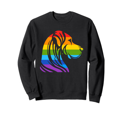 Great Dane Rainbow Lgbt Lesbian Sweatshirt - Fun Novelty Design Men Women - T-Shirt, Sweatshirt, Hoodie
