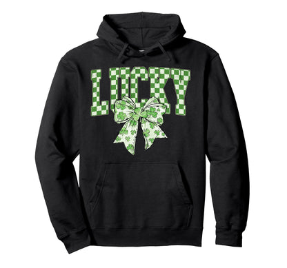 Checkered St Patricks Day Lucky Hoodie - Custom Art Print for Adults - T-Shirt, Sweatshirt, Hoodie