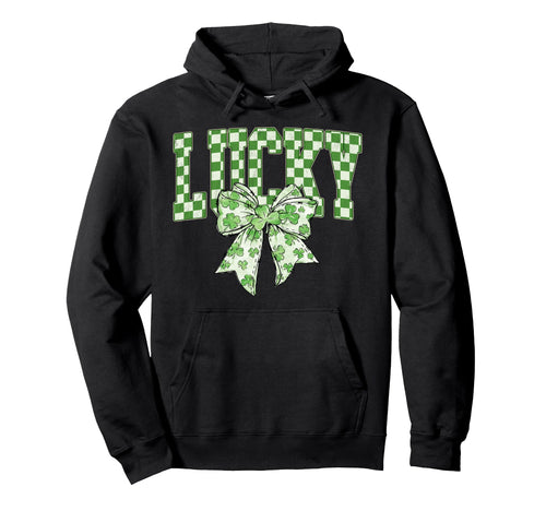 Checkered St Patricks Day Lucky Hoodie - Custom Art Print for Adults - T-Shirt, Sweatshirt, Hoodie