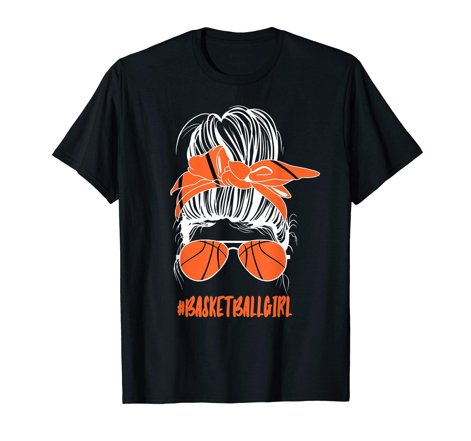 Messy Bun Basketball Glasses Game Mom T-Shirt - Unique Graphic Men Women - T-Shirt, Sweatshirt, Hoodie