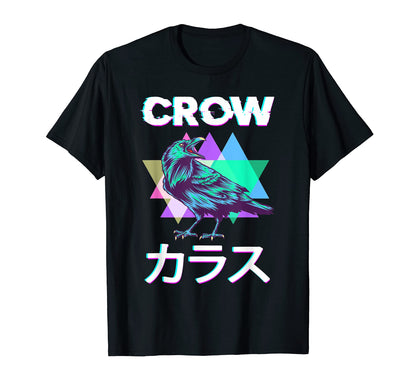 Crow Japanese Vaporwave Kanji Raven T-Shirt - Novelty Apparel Men Women - T-Shirt, Sweatshirt, Hoodie