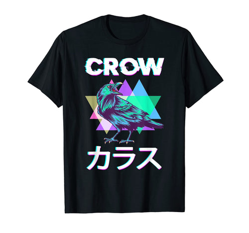 Crow Japanese Vaporwave Kanji Raven T-Shirt - Novelty Apparel Men Women - T-Shirt, Sweatshirt, Hoodie