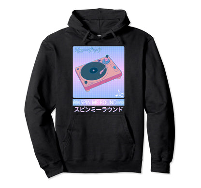 Vaporwave Record Player 80S Japanese Hoodie - Unique Graphic for Adults - T-Shirt, Sweatshirt, Hoodie
