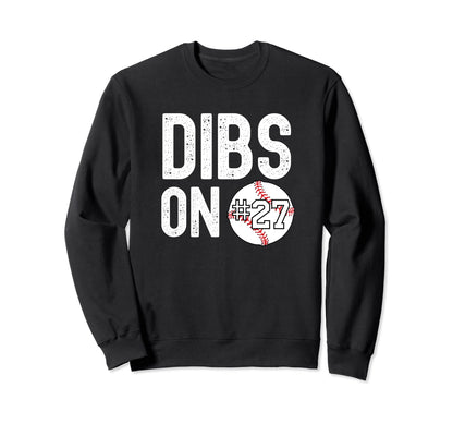 Dibs Number 27 Baseball Player Sweatshirt - Custom Art Print Men Women - T-Shirt, Sweatshirt, Hoodie