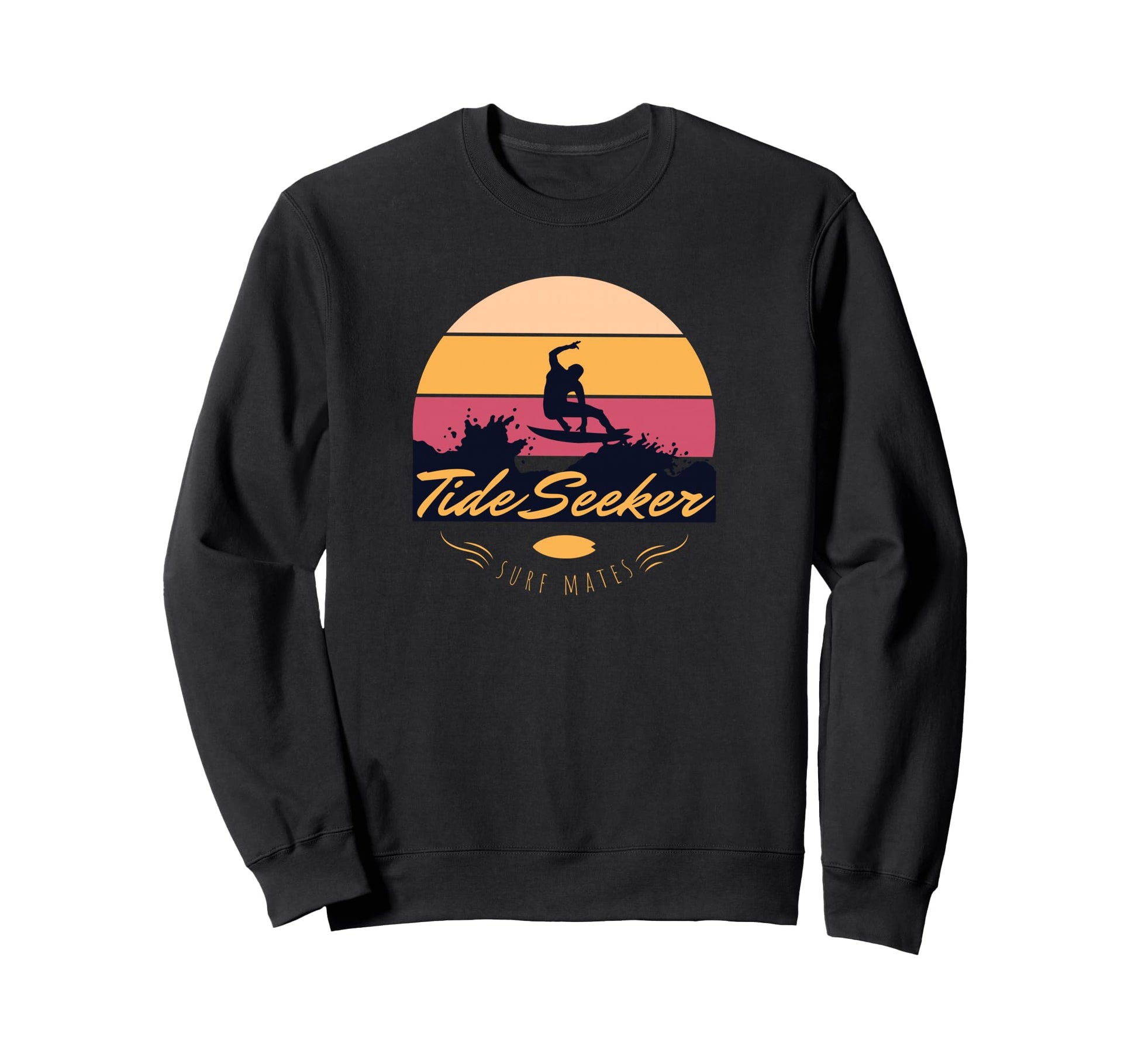 Tide Seeker Surfer Silhouette And Sweatshirt - Minimalist Print Unisex - T-Shirt, Sweatshirt, Hoodie
