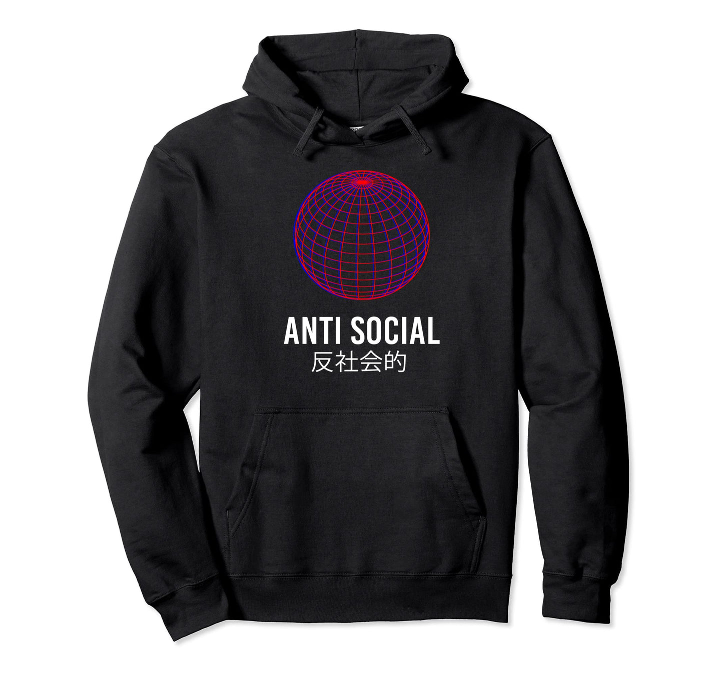 Anti Social Japanese Text Aesthetic Hoodie - Fun Novelty Design Unisex - T-Shirt, Sweatshirt, Hoodie