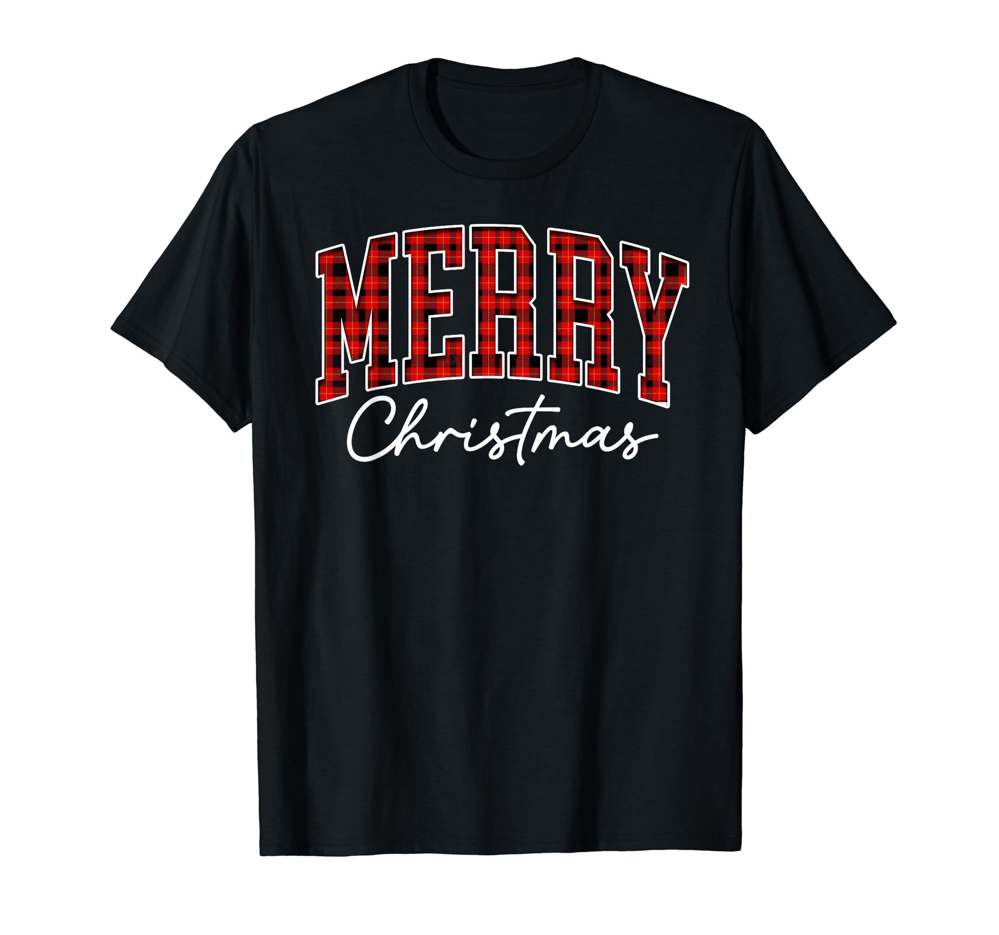 Merry Buffalo Red Plaid Varsity T-Shirt - Unique Graphic for Adults - T-Shirt, Sweatshirt, Hoodie
