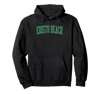 Edisto Beach Distressed Green Varsity Hoodie - Aesthetic Graphic for Adults - T-Shirt, Sweatshirt, Hoodie