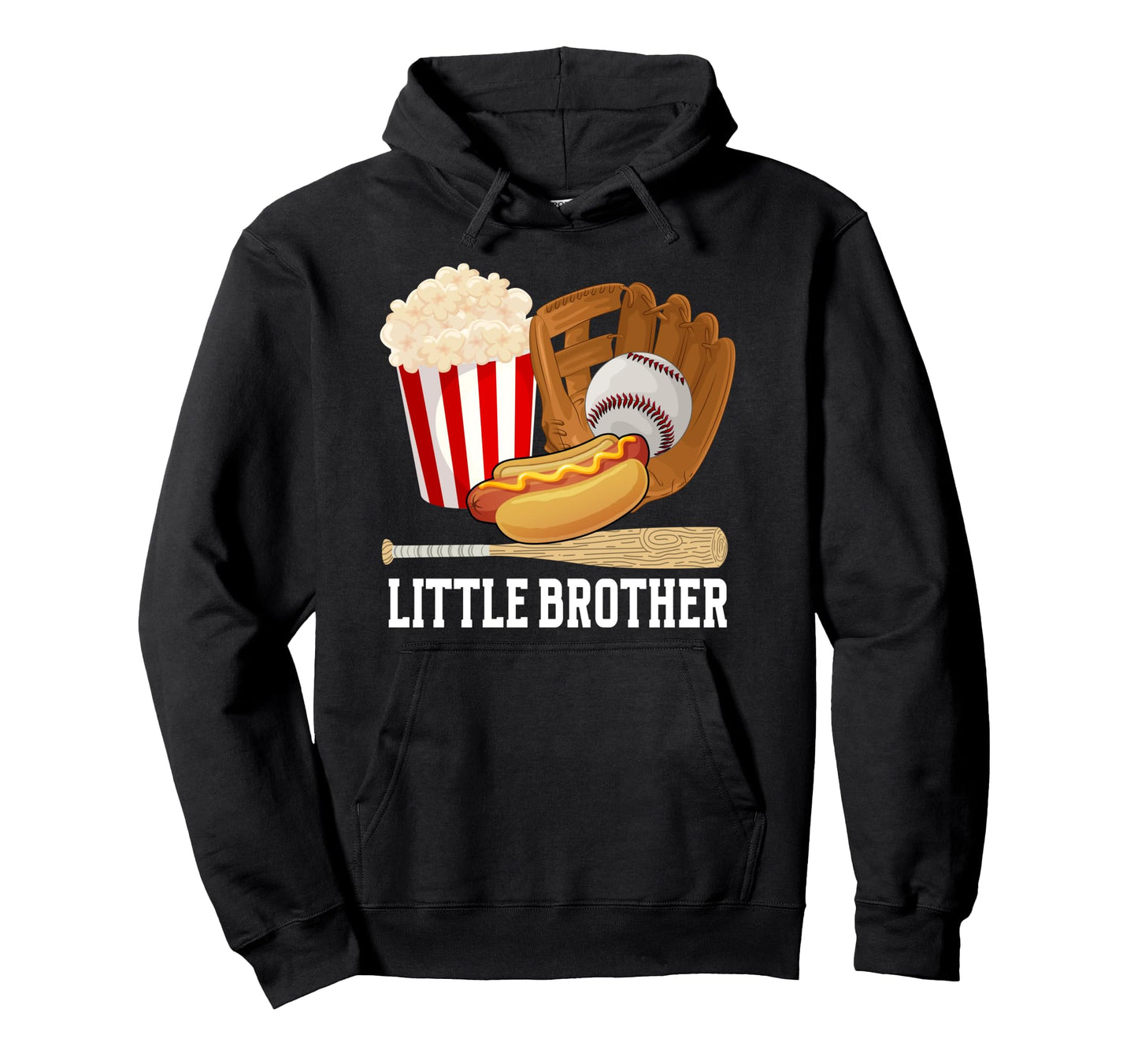 Little Brother Baseball Brother Hoodie - Streetwear Style for Adults - T-Shirt, Sweatshirt, Hoodie