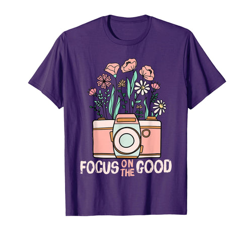 Focus Good Wildflower Camera Happy T-Shirt - Graphic Print Men Women - T-Shirt, Sweatshirt, Hoodie