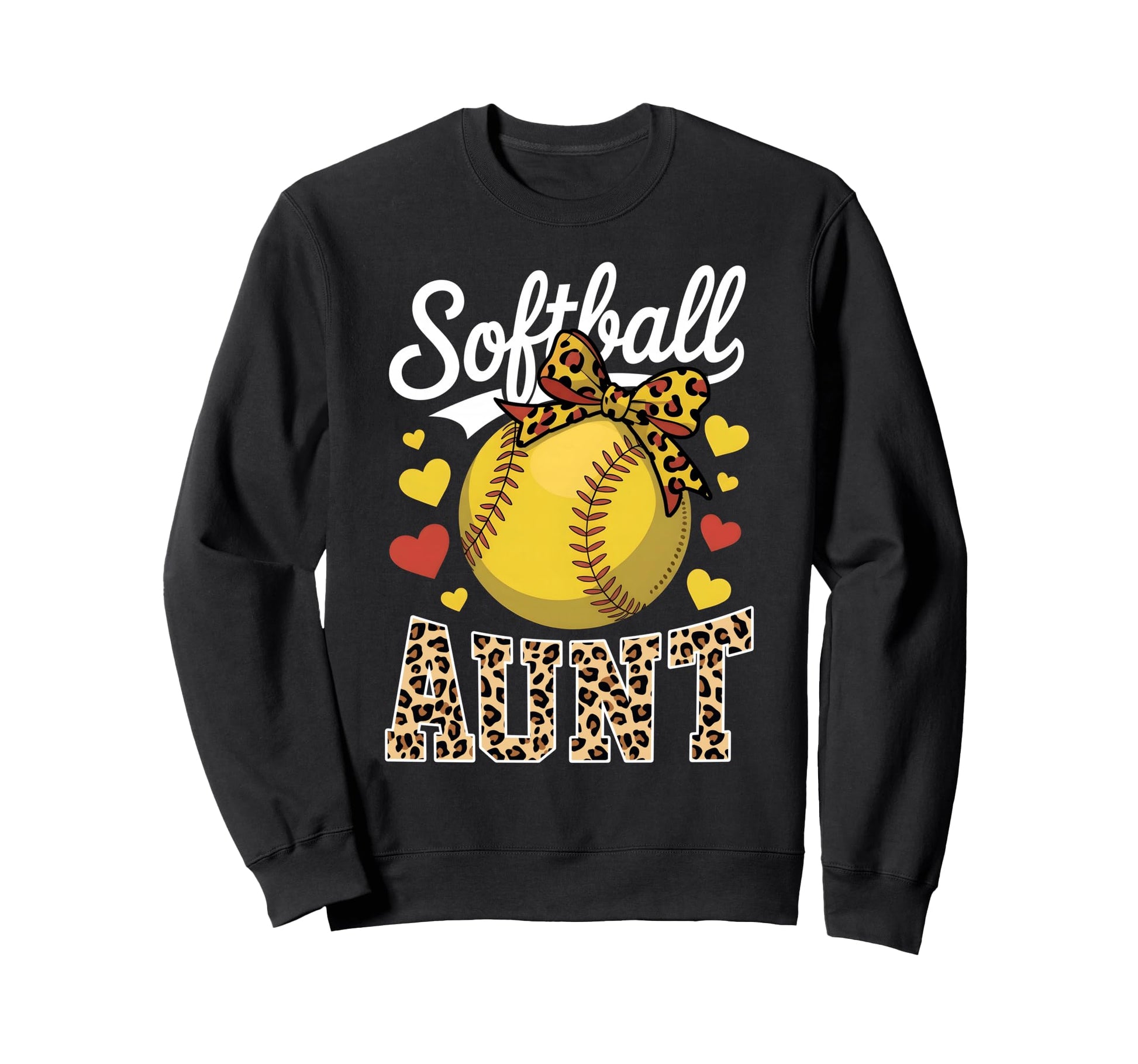Softball Aunt Headband Leopard Sweatshirt - Casual Everyday Wear Unisex - T-Shirt, Sweatshirt, Hoodie