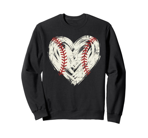 Baseball Heart Stitch Love Sweatshirt - Aesthetic Graphic Men Women - T-Shirt, Sweatshirt, Hoodie