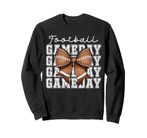 Football Game Day Mom Coquette Bow Sweatshirt - Trendy Graphic Unisex - T-Shirt, Sweatshirt, Hoodie