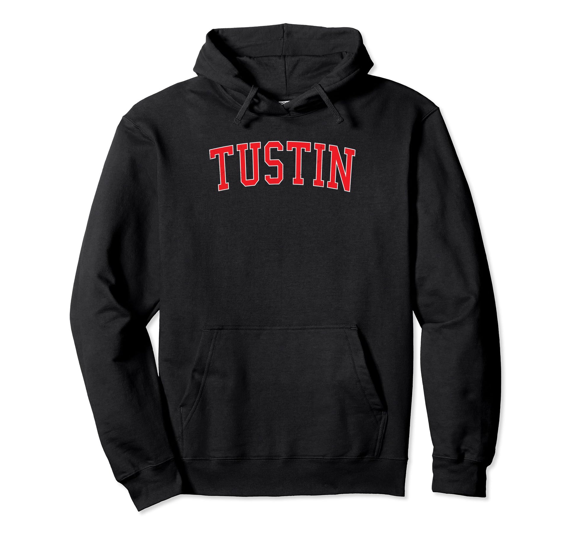 Tustin Ca Varsity Red Text Hoodie - Minimalist Print Men Women - T-Shirt, Sweatshirt, Hoodie