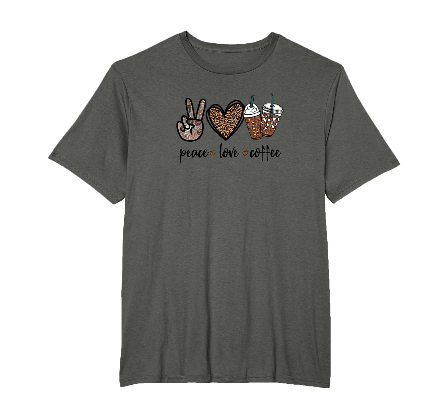 Leopard Coffee Cup Coffee Lover T-Shirt - Minimalist Print for Adults - T-Shirt, Sweatshirt, Hoodie