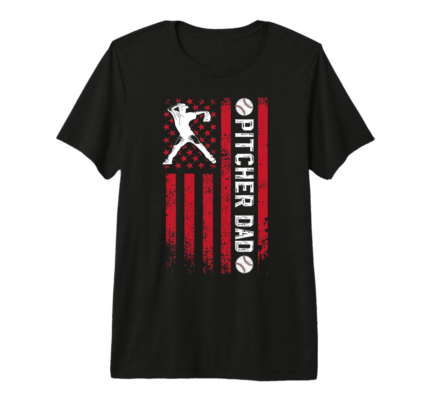 Mens Baseball Pitcher Dad Baseball T-Shirt - Minimalist Print for Adults - T-Shirt, Sweatshirt, Hoodie