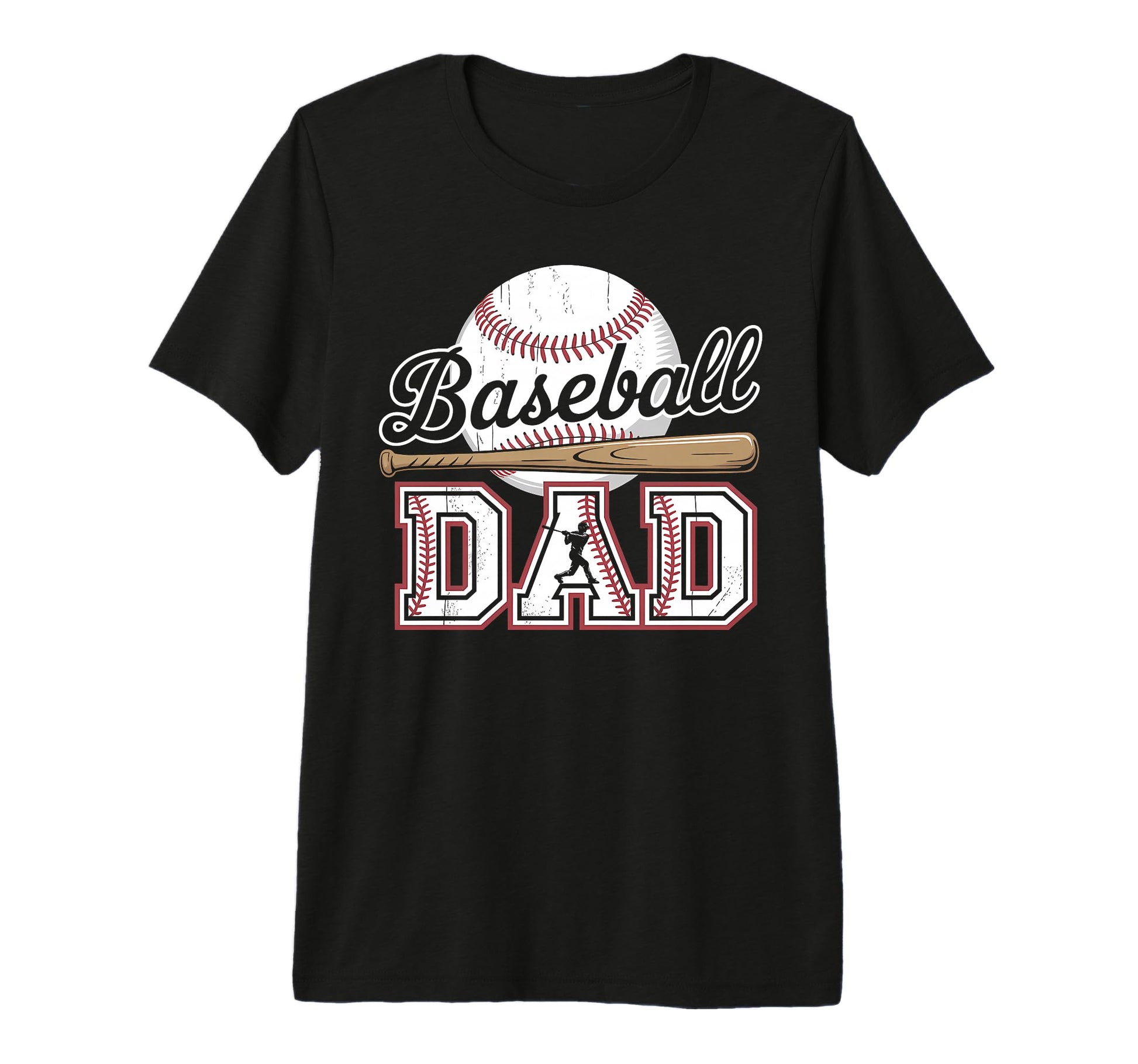 Baseball Dad Wife Daughter Happy Fathers T-Shirt - Graphic Print Unisex - T-Shirt, Sweatshirt, Hoodie