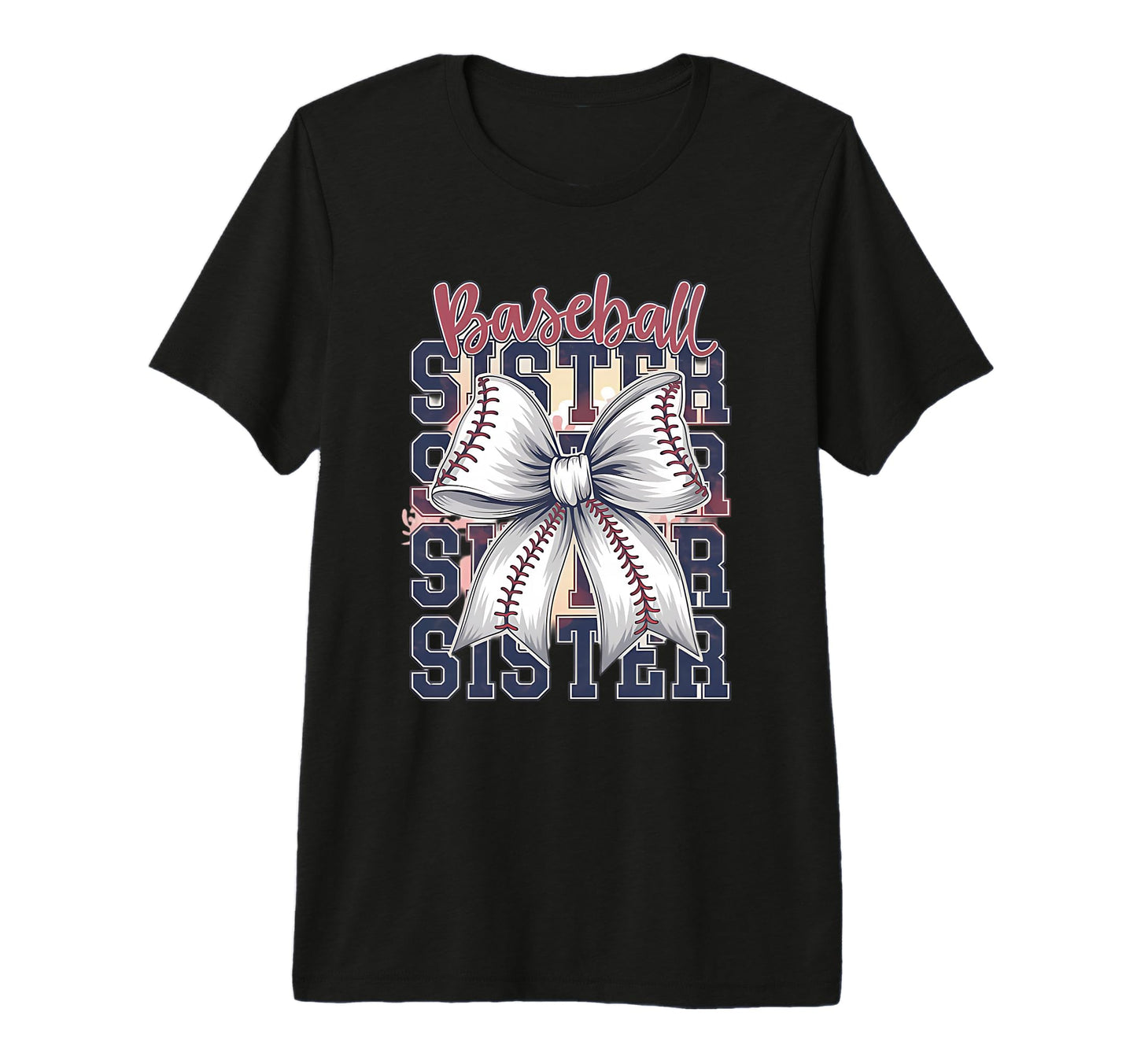 Baseball Sister Coquette Bow Tri T-Shirt - Streetwear Style for Adults - T-Shirt, Sweatshirt, Hoodie