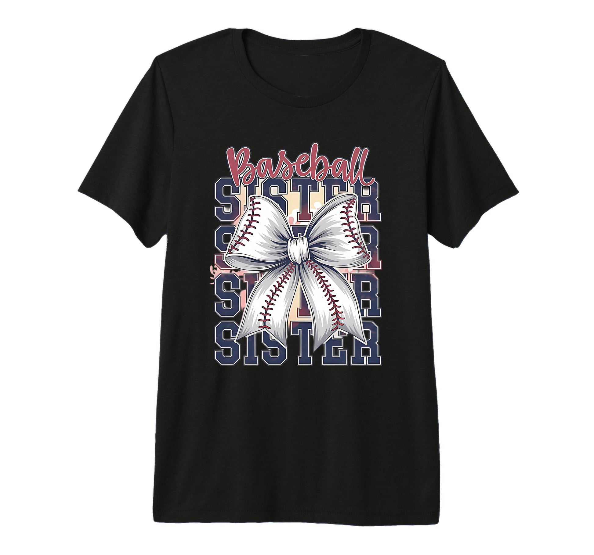 Baseball Sister Coquette Bow Tri T-Shirt - Streetwear Style for Adults - T-Shirt, Sweatshirt, Hoodie