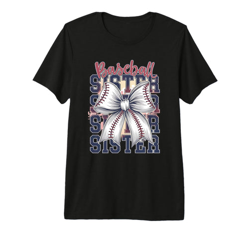 Baseball Sister Coquette Bow Tri T-Shirt - Streetwear Style for Adults - T-Shirt, Sweatshirt, Hoodie