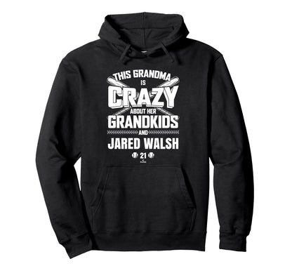 Grandma Crazy Jared Walsh Texas Baseball Hoodie - Graphic Print for Adults - T-Shirt, Sweatshirt, Hoodie