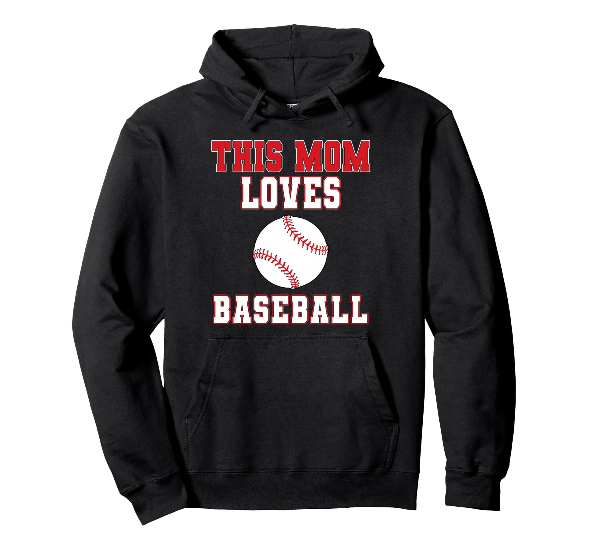 This Mom Loves Baseball Game Day Sports Hoodie - Minimalist Print Unisex - T-Shirt, Sweatshirt, Hoodie